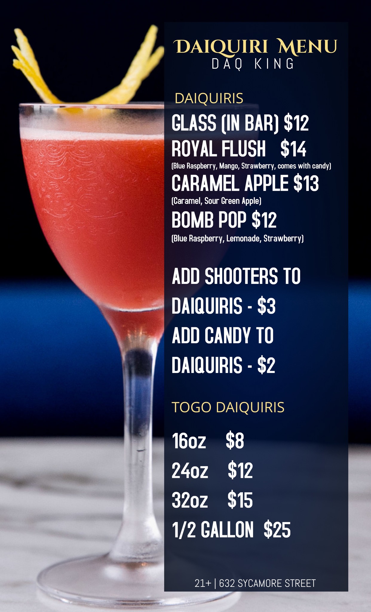 Daq King Daiquiri Shop Menu