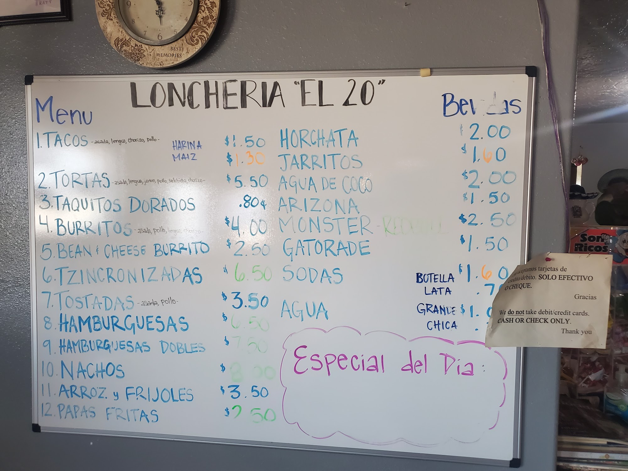 Penny's Mexican Restaurant Menu