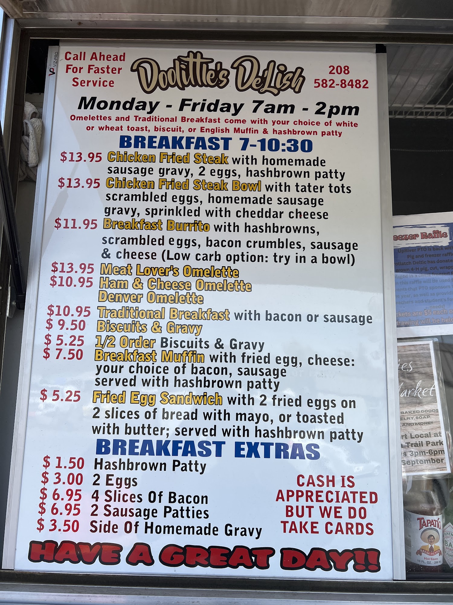 Doolittle's Delish Menu