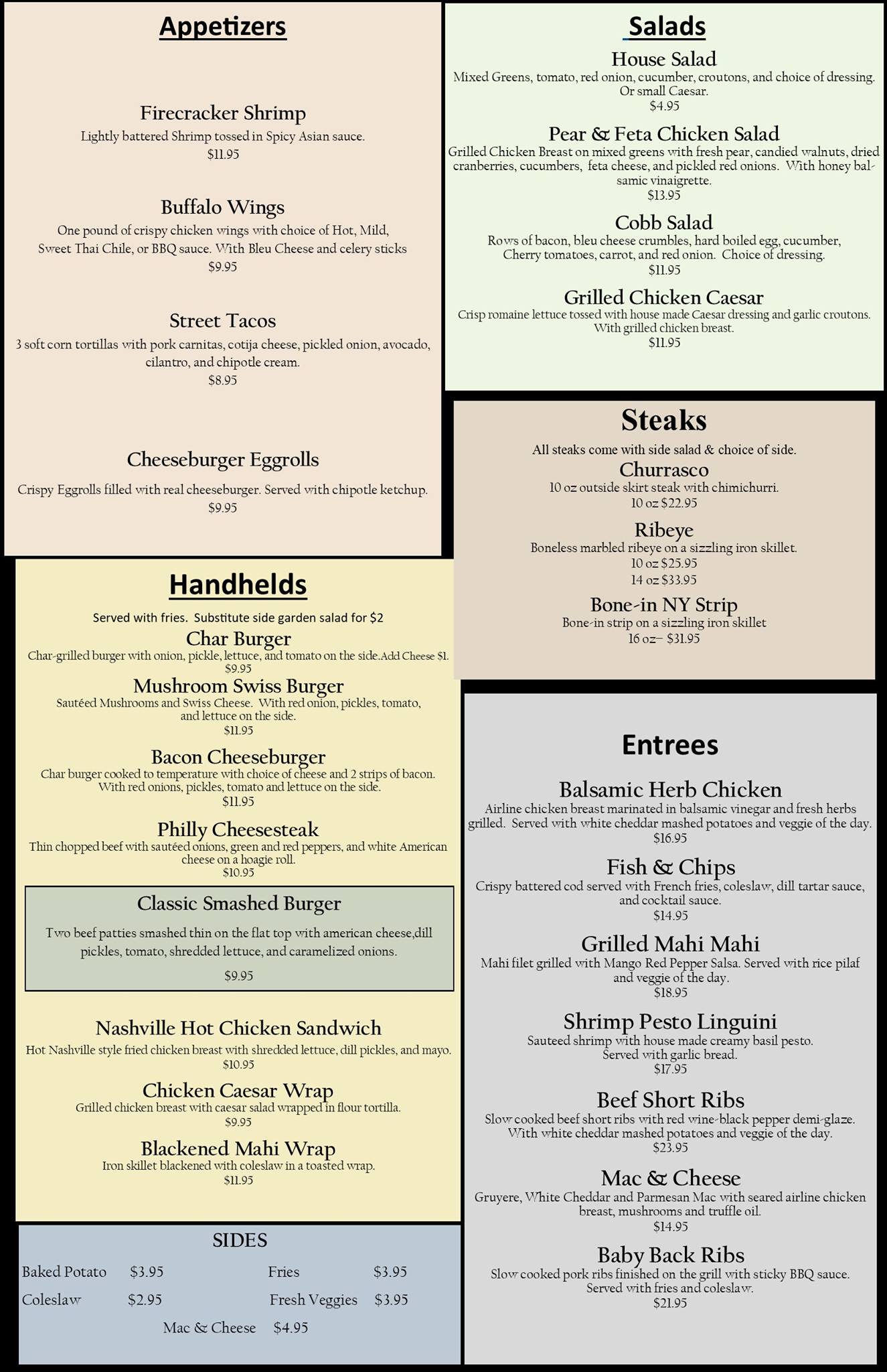 Greenview Golf Club featuring Fairways Restaurant Menu
