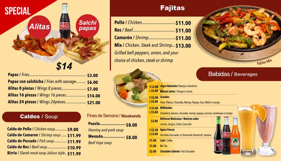 El Aconaz Menu