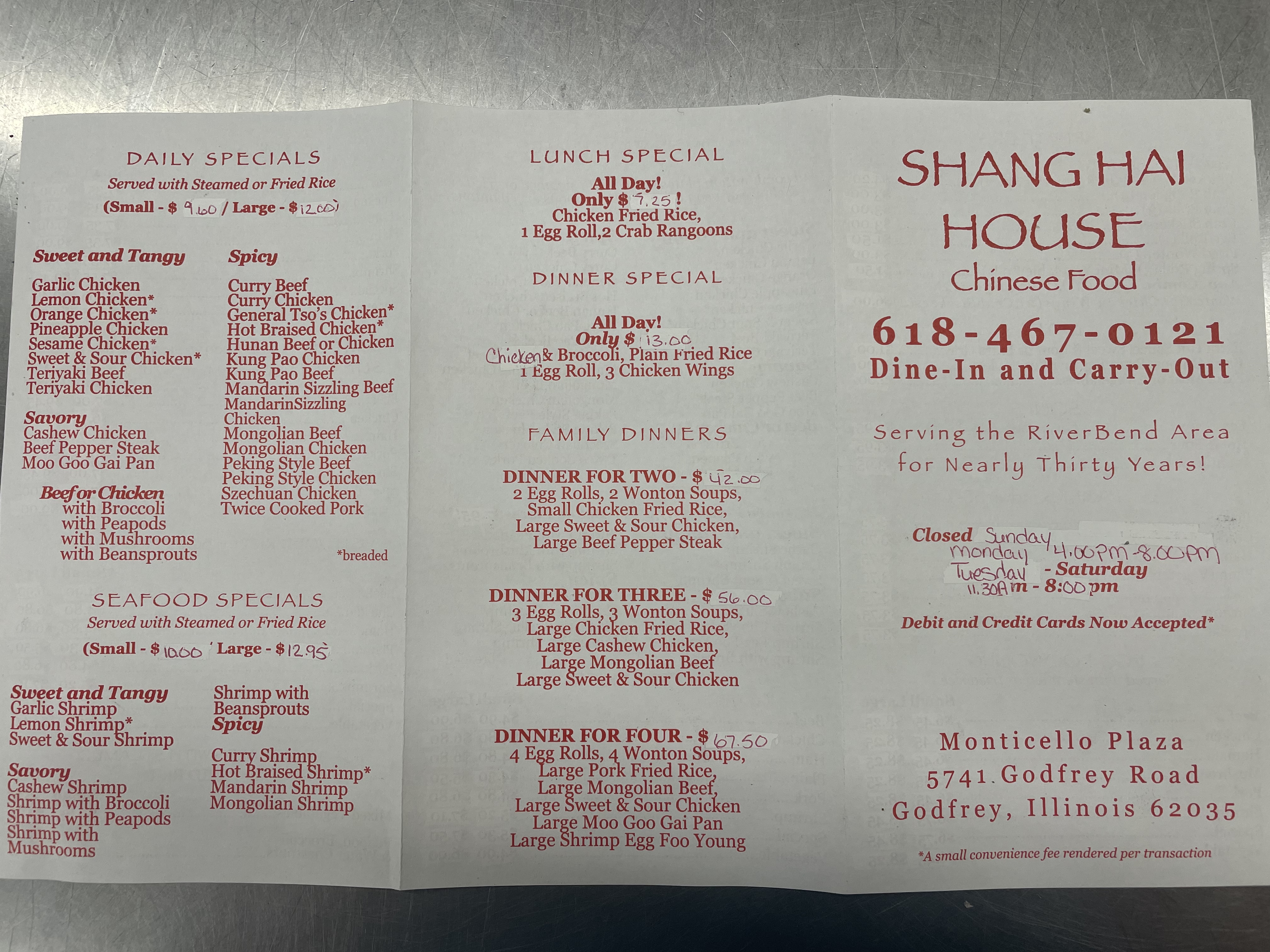 Shang Hai House Chinese Food 5741 Godfrey Rd, Godfrey, IL 62035