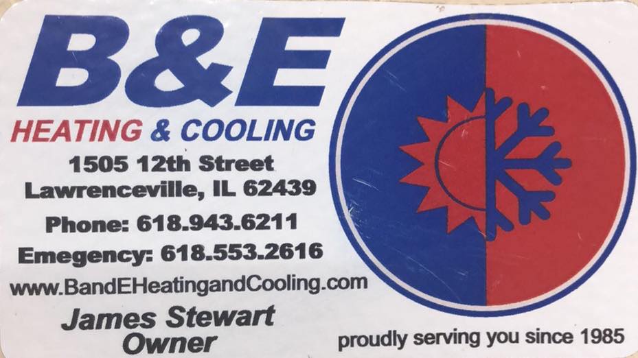 B & E Heating & Cooling Inc 1505 12th St #2039, Lawrenceville Illinois 62439
