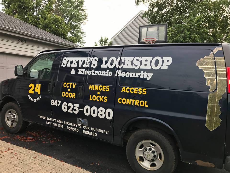 Steve's Lock Shop 5 min from Six Flags 847-623-0080 3865 Cambridge Dr, Park City Illinois 60085