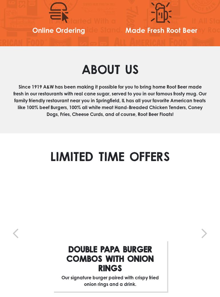 A&W Restaurant Menu