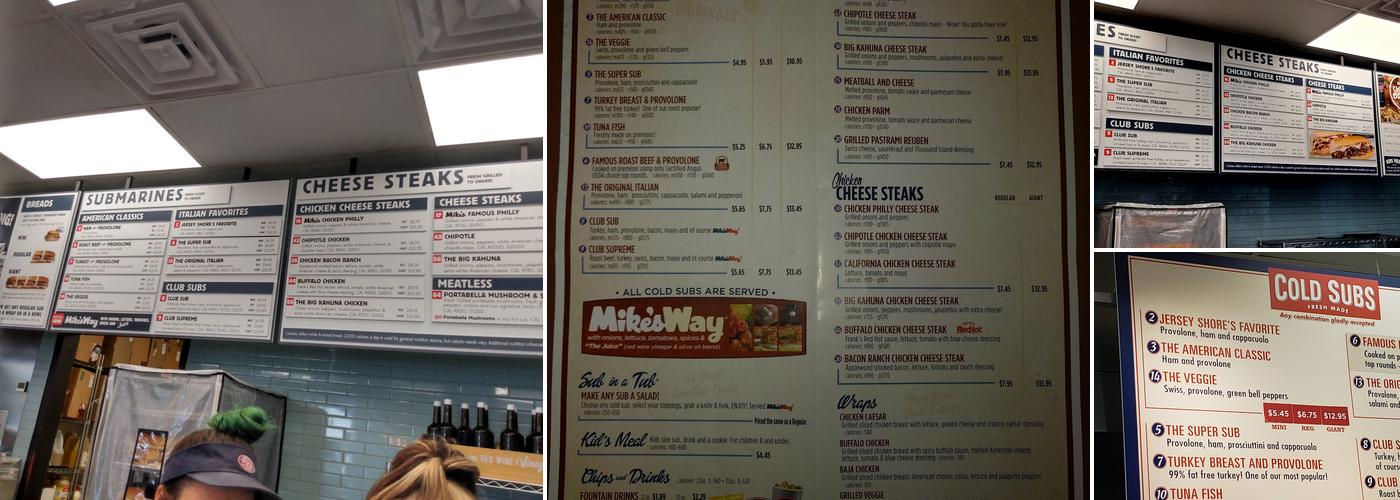 Jersey Mike's Subs Menu