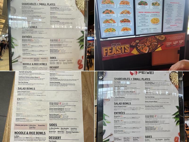 Pei Wei Menu