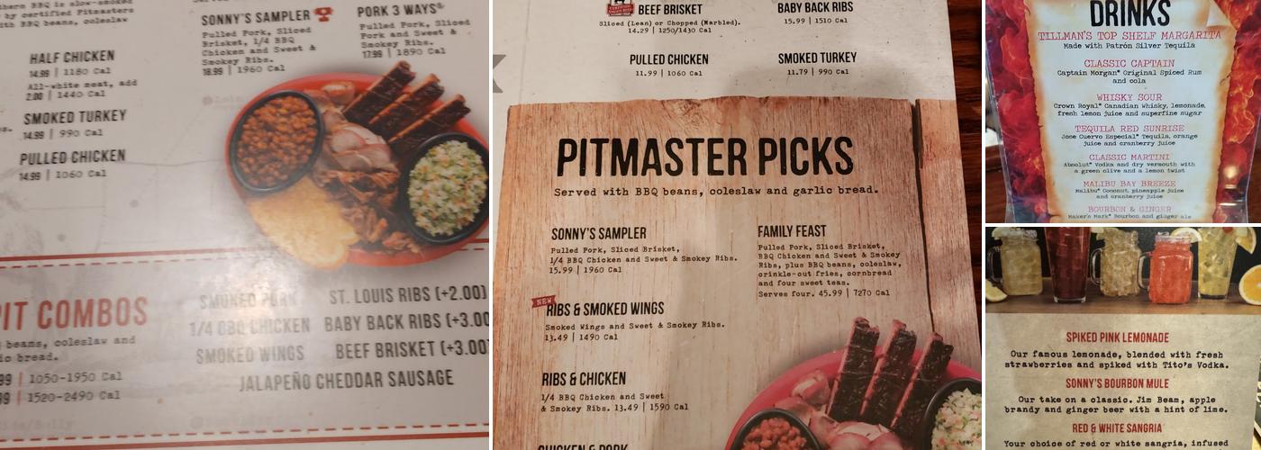 Sonny's BBQ Menu