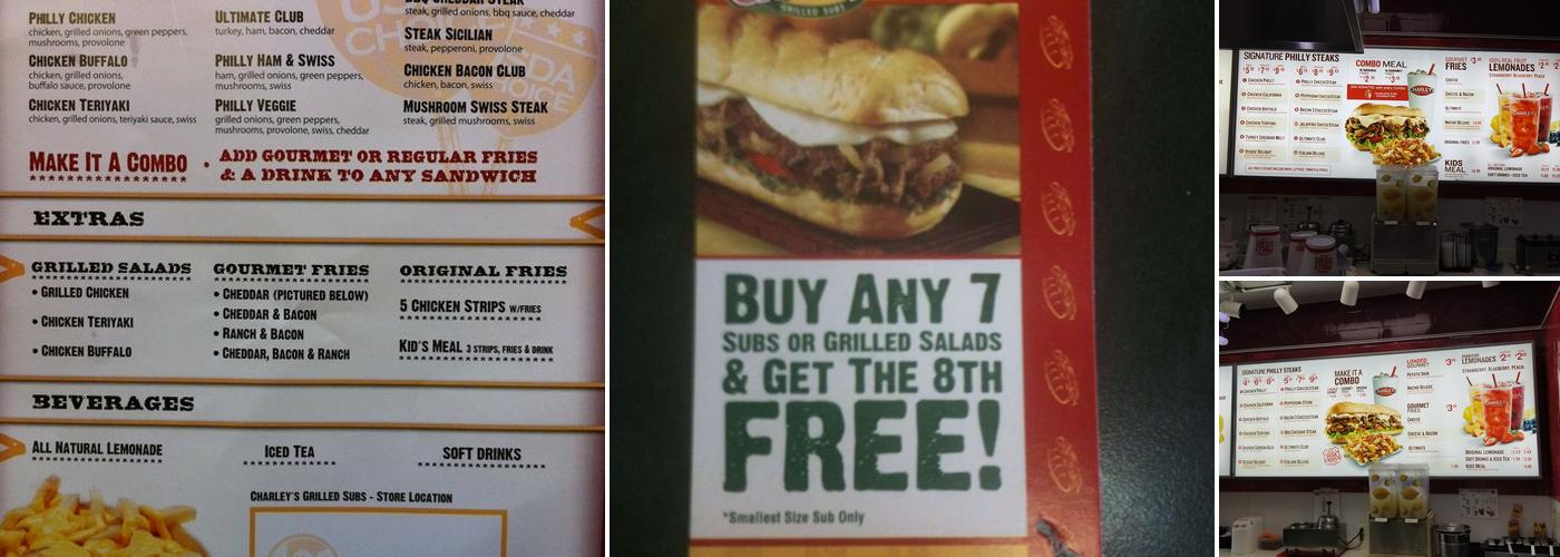 Charleys Cheesesteaks Menu