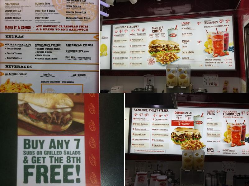 Charleys Cheesesteaks Menu