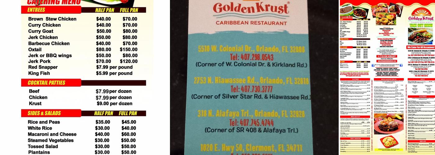 Golden Krust Caribbean Restaurant Menu