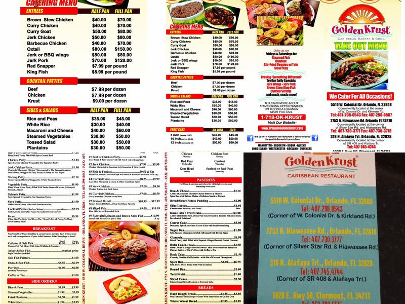 Golden Krust Caribbean Restaurant Menu