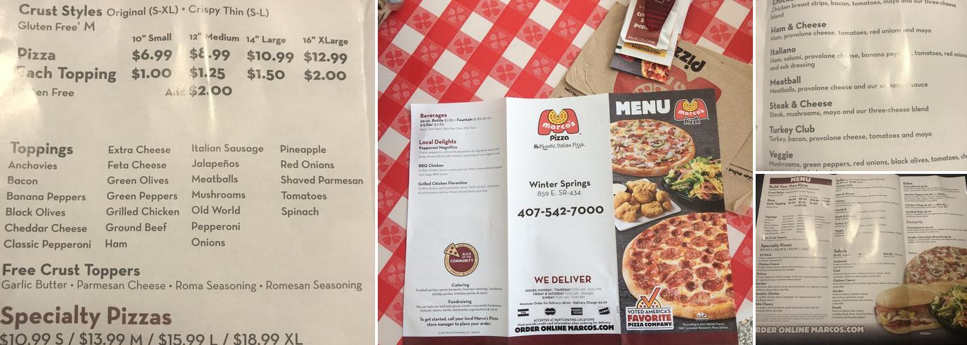 Marco's Pizza Menu