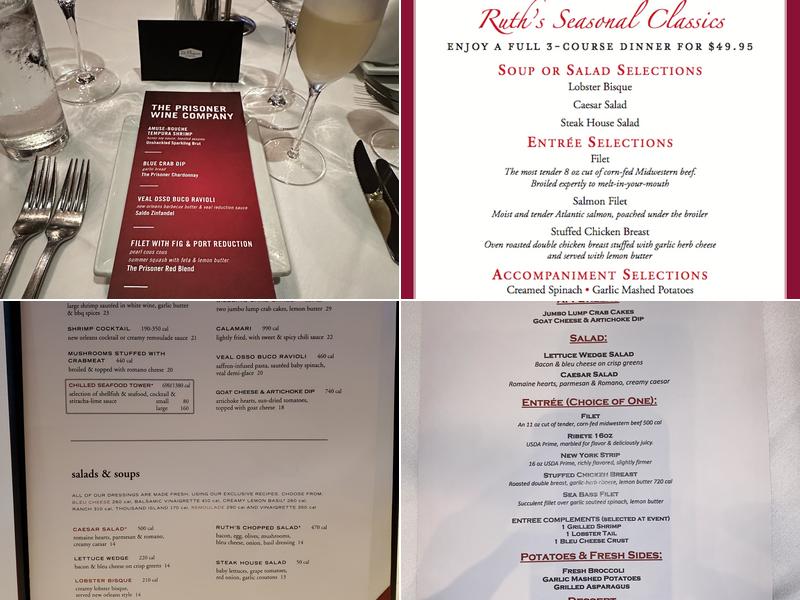 Ruth's Chris Steak House Menu