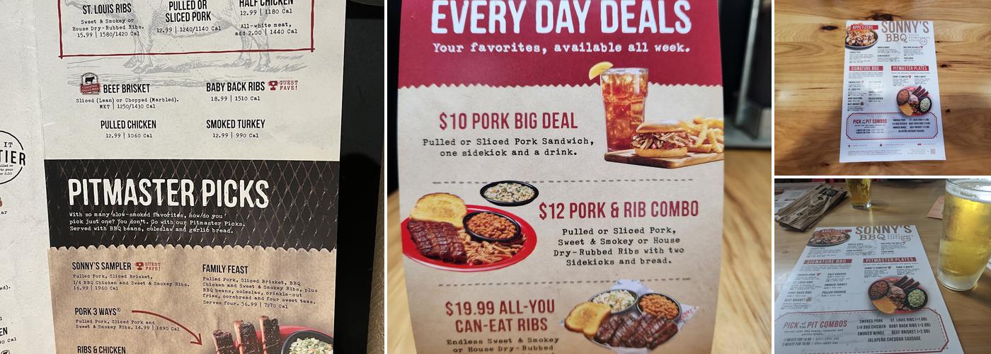 Sonny's BBQ Menu