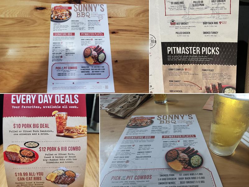 Sonny's BBQ Menu