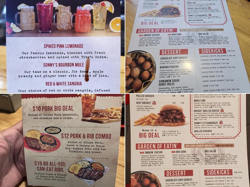 Sonny's BBQ Menu