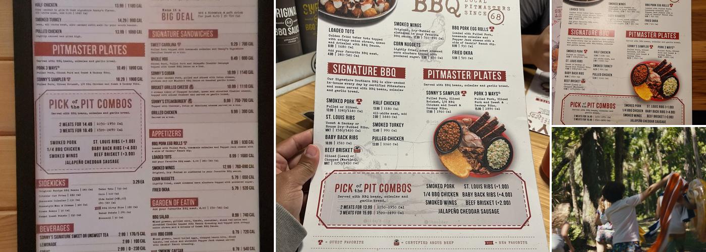 Sonny's BBQ Menu