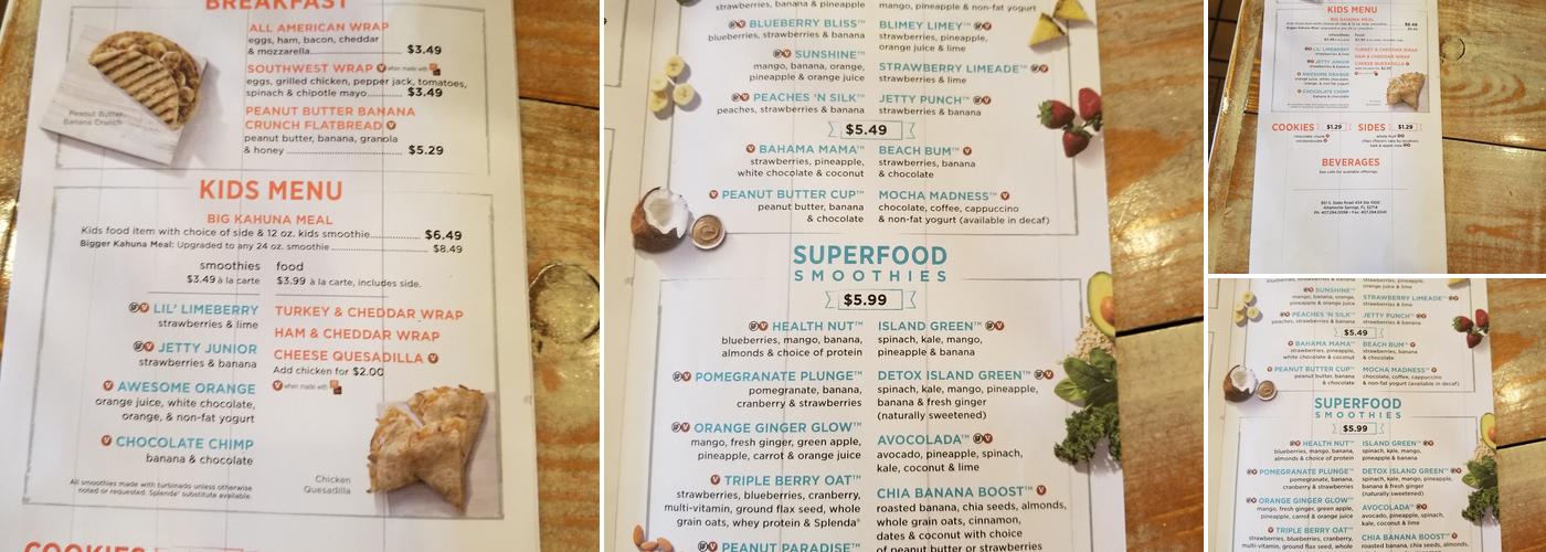 Tropical Smoothie Cafe Menu