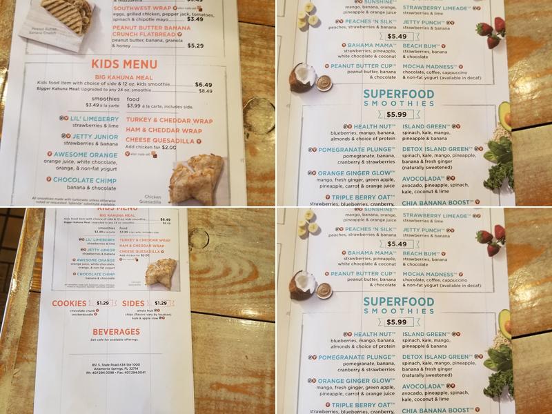 Tropical Smoothie Cafe Menu