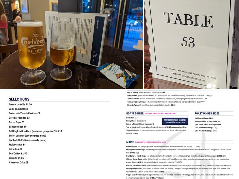 The Picturedrome Menu