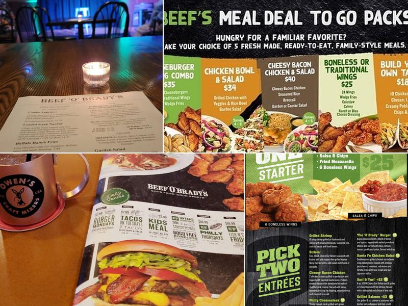 Beef 'O' Brady's Menu