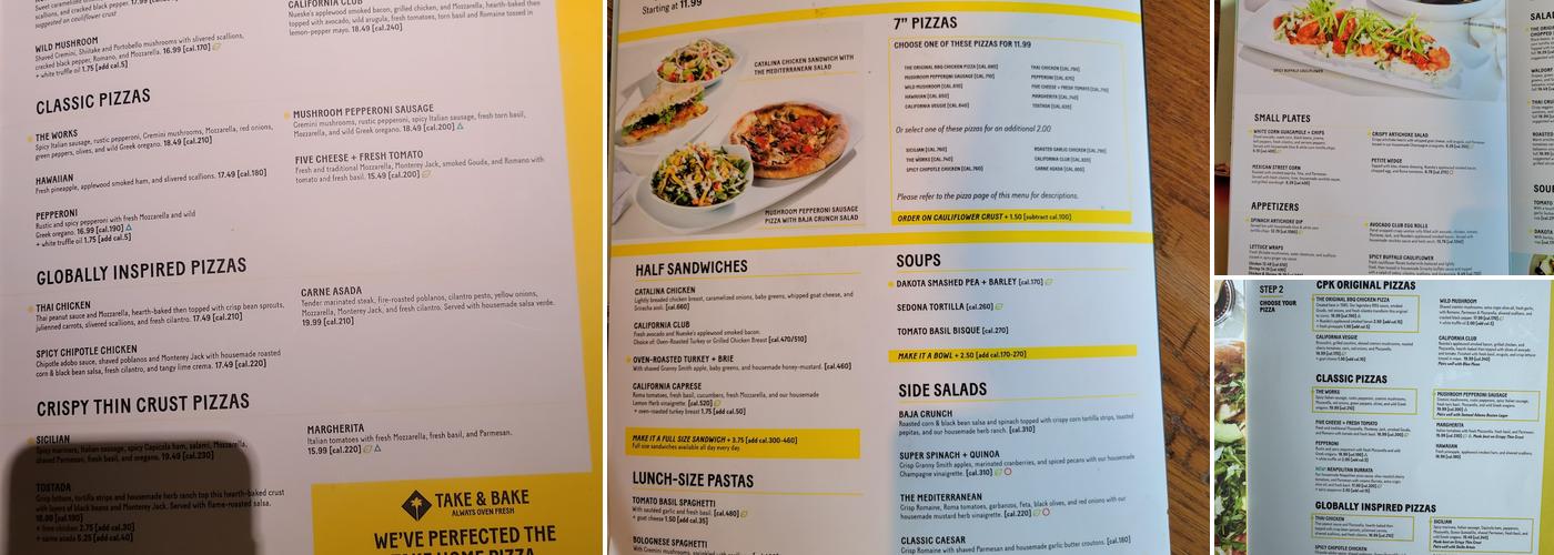 California Pizza Kitchen at Sarasota Menu