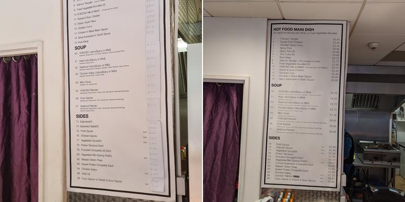 YoKoSo Sushi & Bento Menu