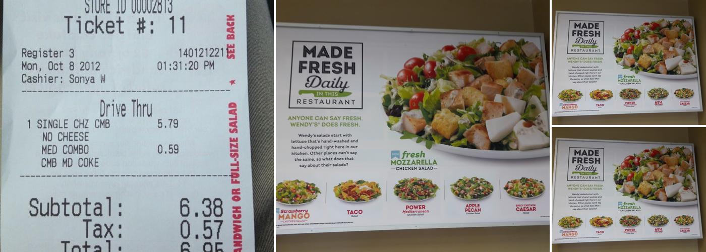 Wendy's Menu