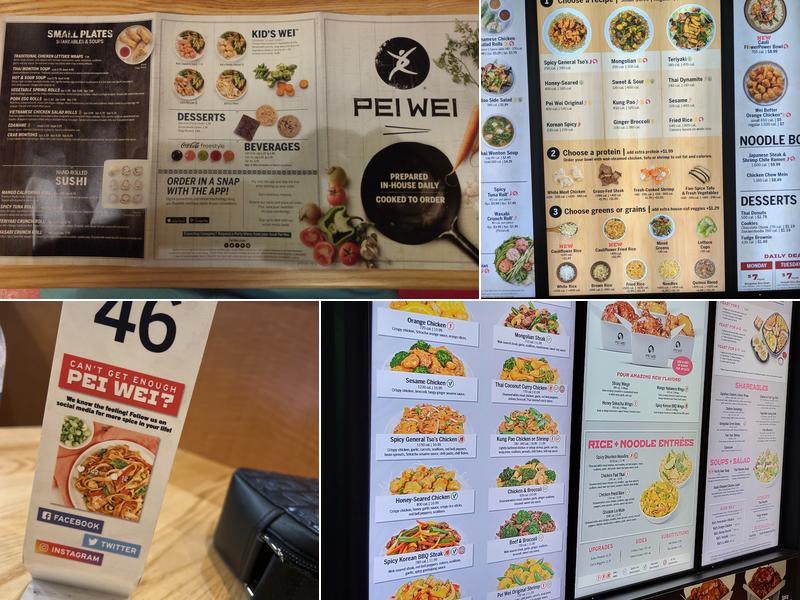 Pei Wei Asian Kitchen Menu