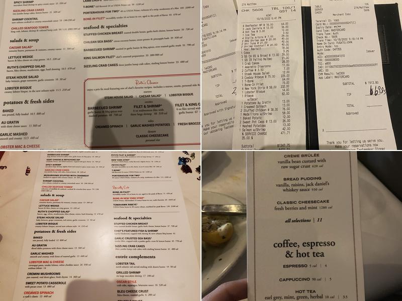 Ruth's Chris Steak House Menu