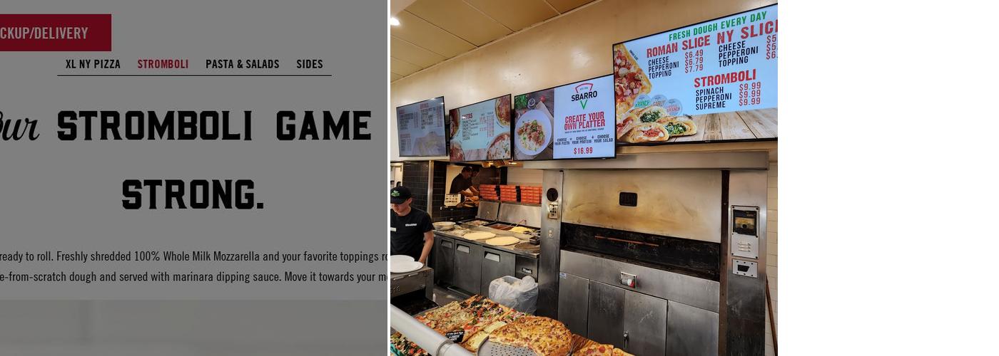 Sbarro Menu