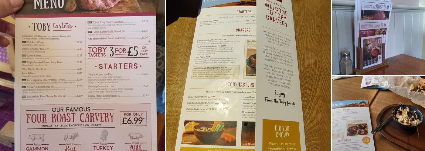 Toby Carvery Stafferton Lodge Menu