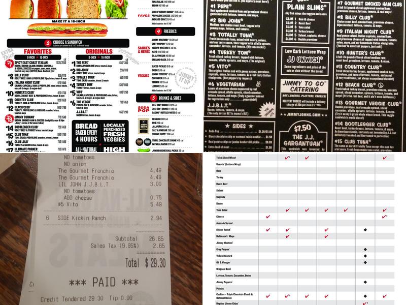 Jimmy John's Menu
