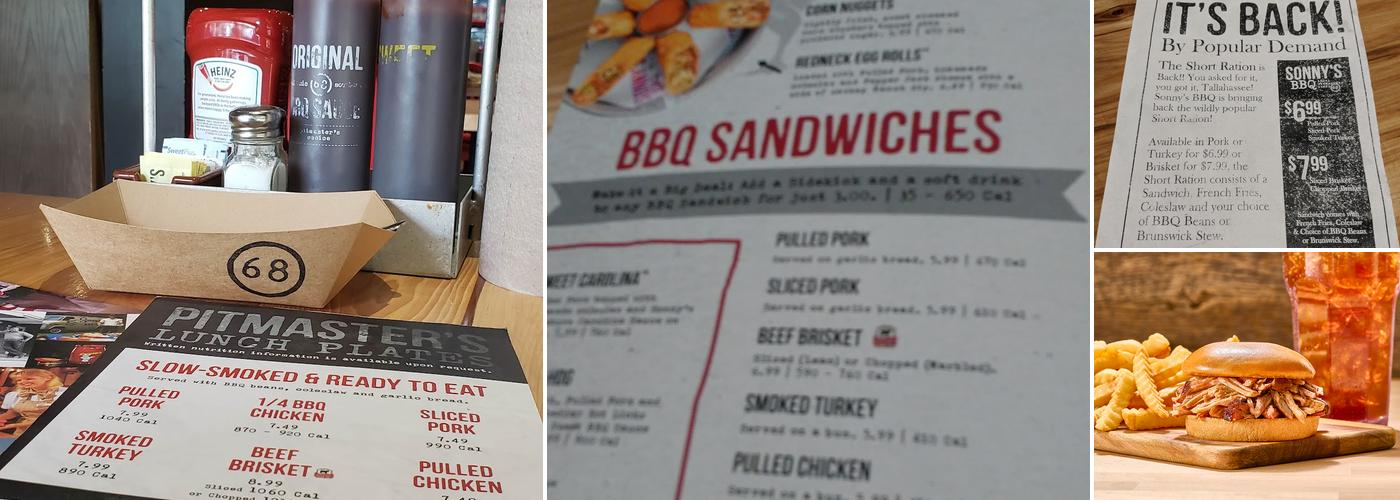 Sonny's BBQ Menu