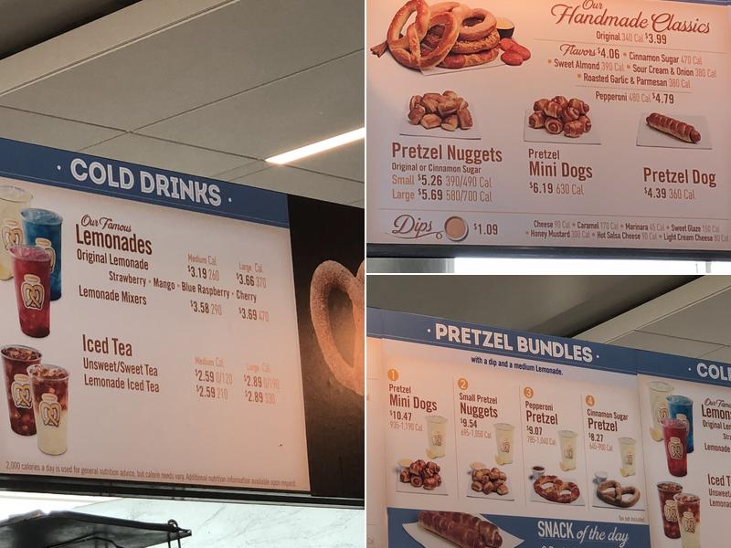 Auntie Anne's Menu