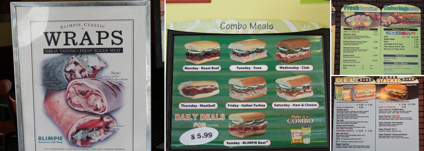 Blimpie Menu