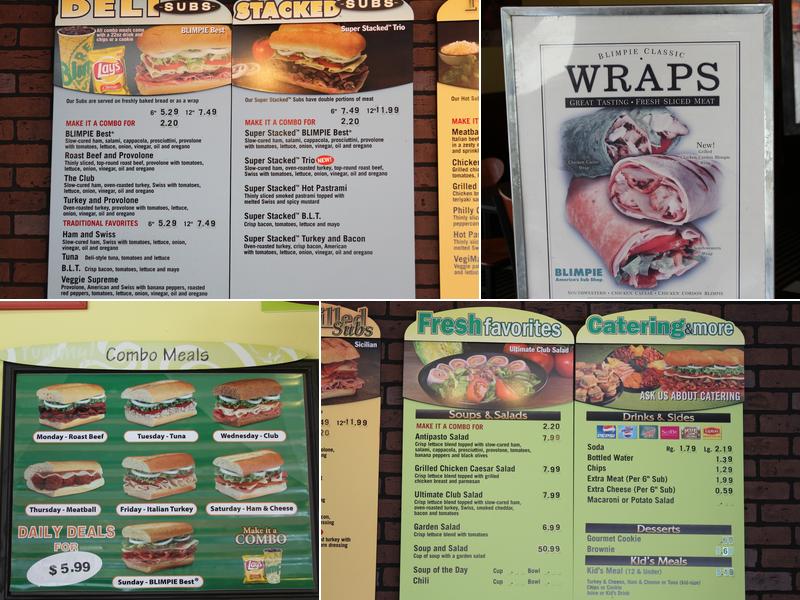 Blimpie Menu