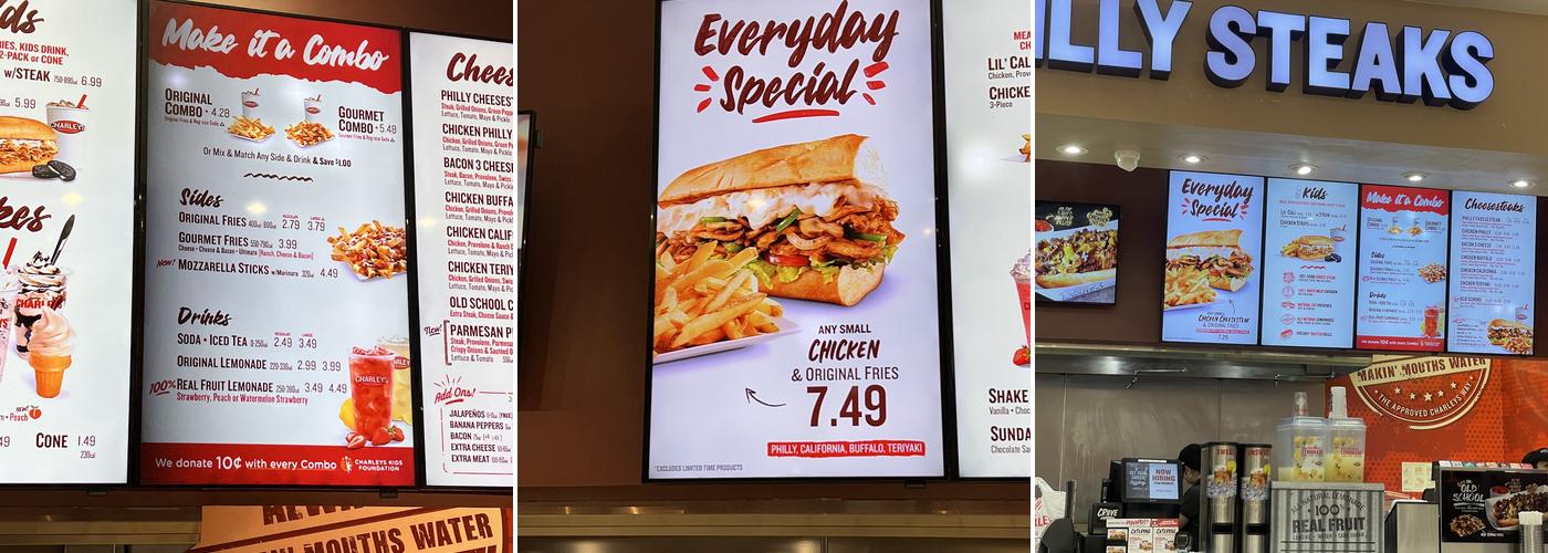 Charleys Cheesesteaks Menu