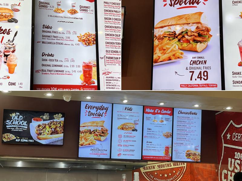 Charleys Cheesesteaks Menu