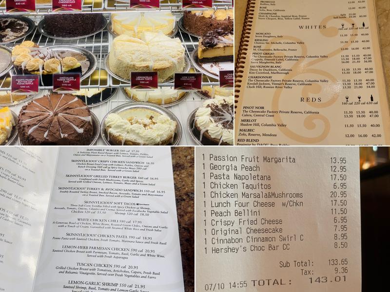 The Cheesecake Factory Menu