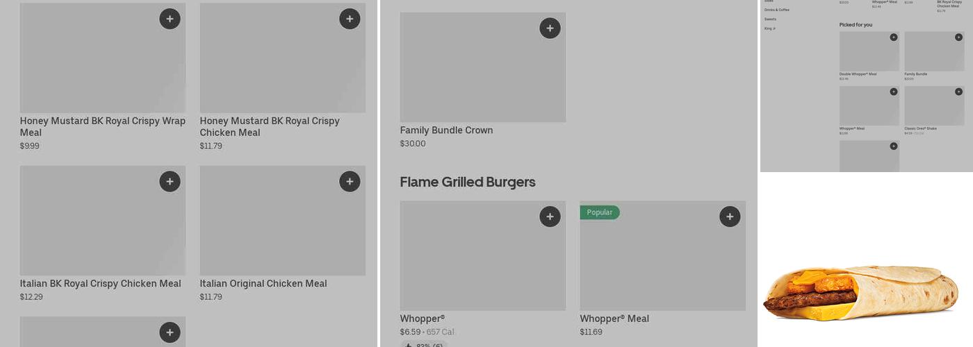 Burger King Menu