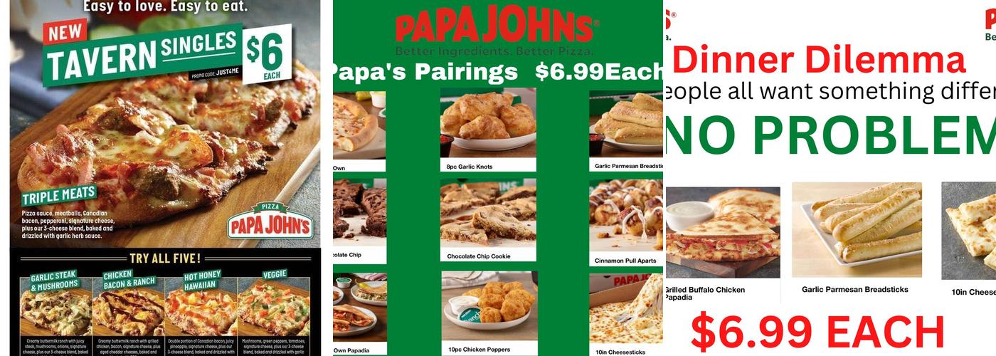 Papa Johns Pizza Menu