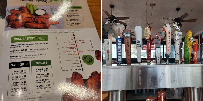 Beef 'O' Brady's Menu