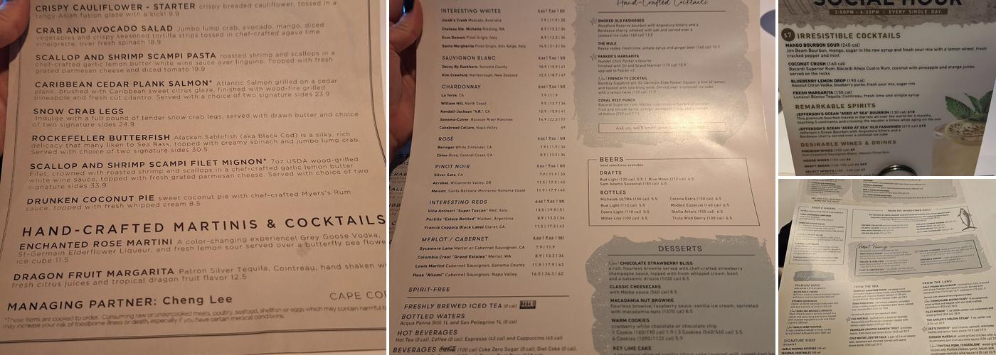 Bonefish Grill Menu