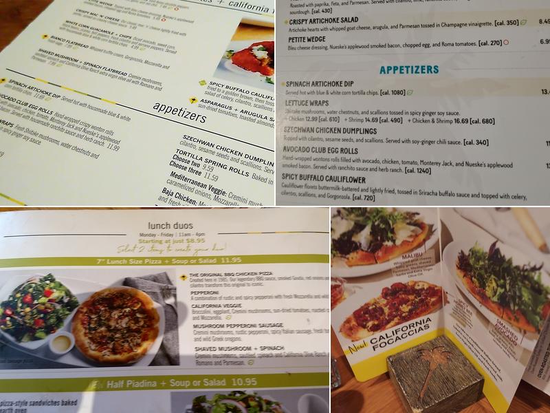 California Pizza Kitchen at Coconut Point Menu