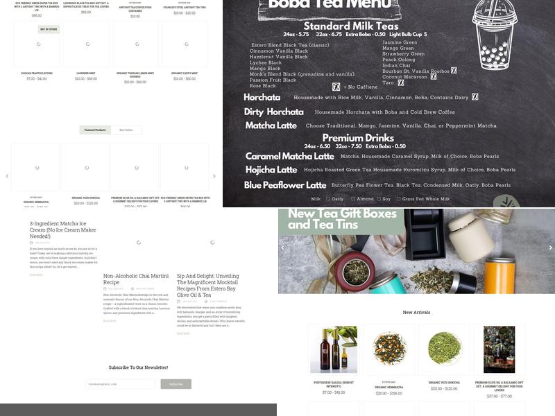 Estero Bay Olive Oil & Tea Menu