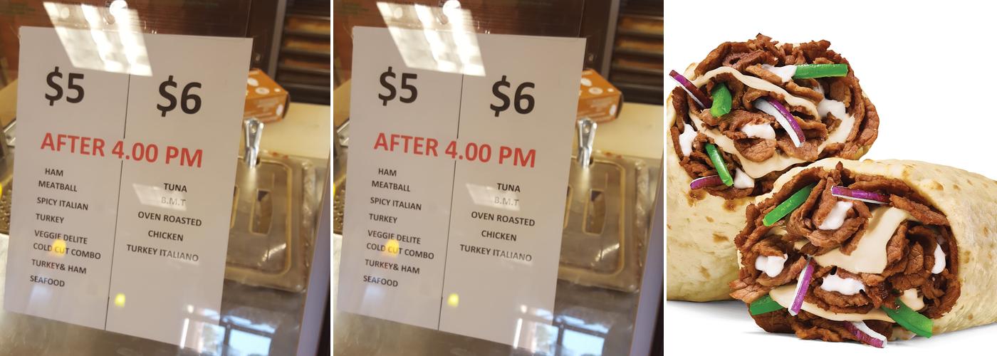 Subway Menu