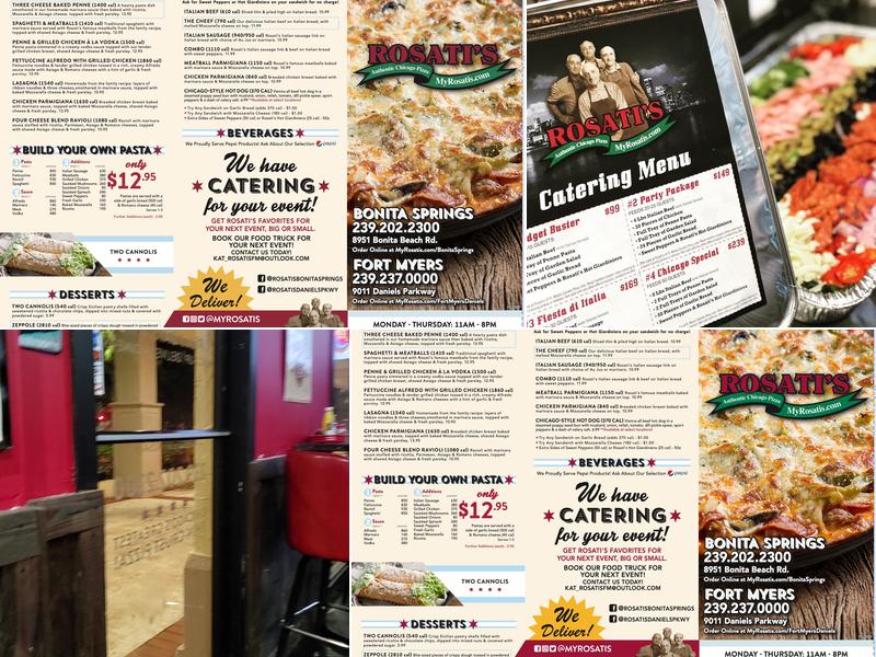 Rosati's Pizza Bonita Beach Rd Menu