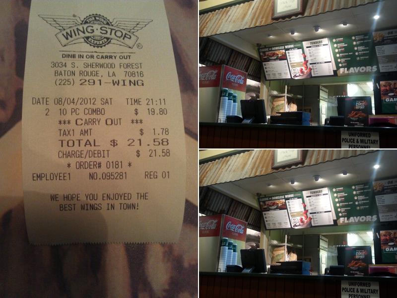 Wingstop Menu